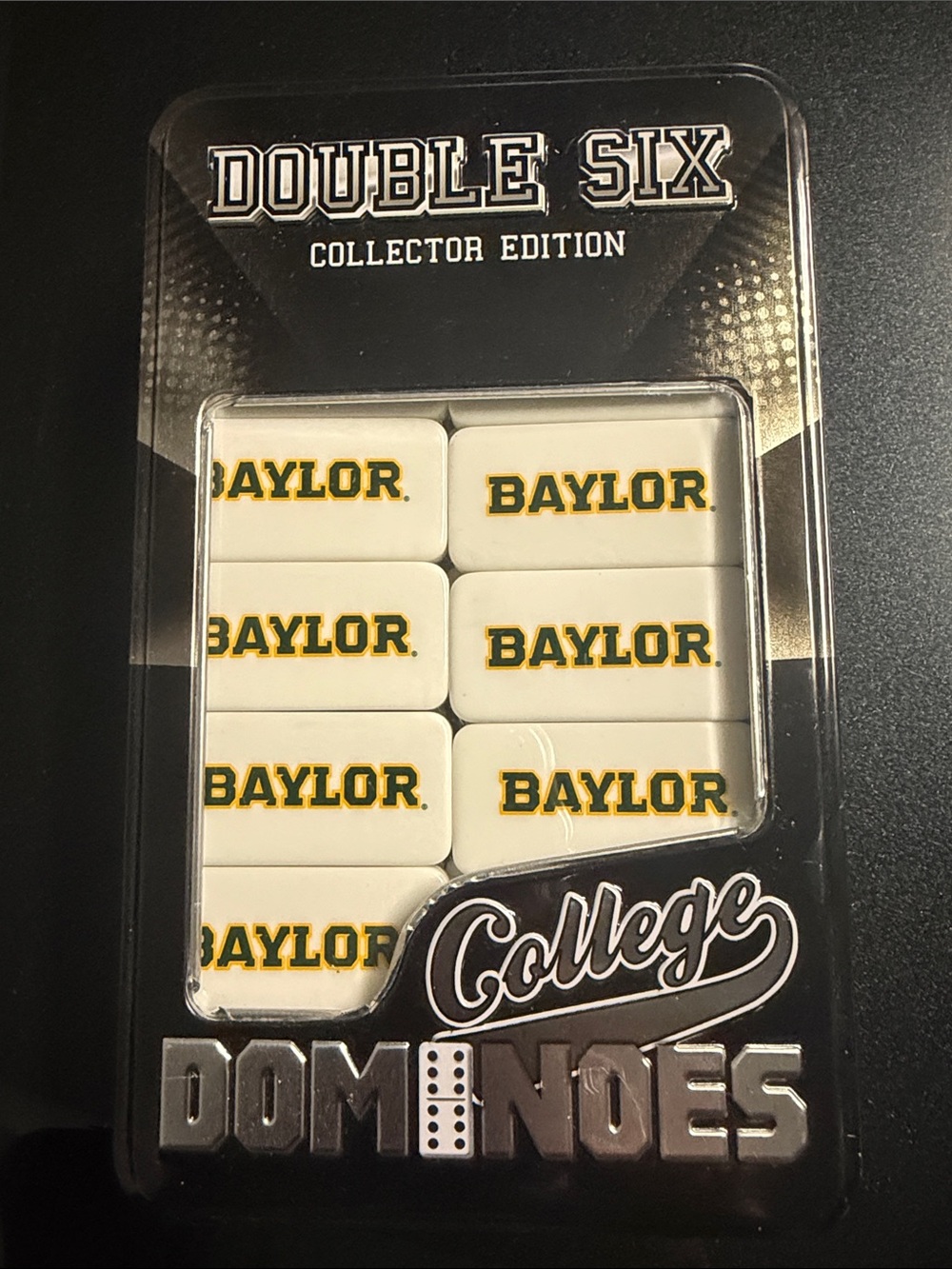Double Six Collector Edition Baylor White Dominoes